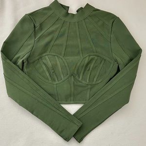ASOS green cut out cropped top with cut out